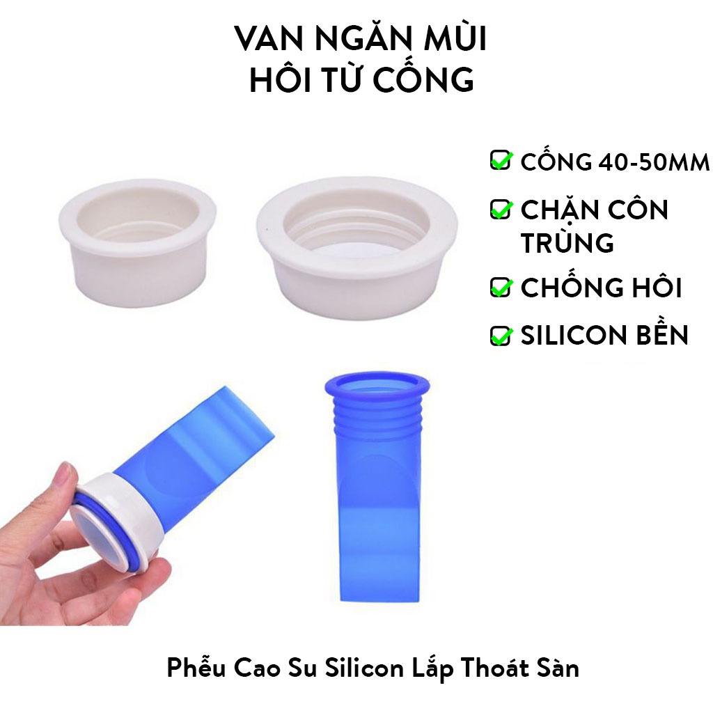 Bịt cống silicon chặn mùi hôi cống bộ nắp phễu thoát sàn chống trào ngược ngăn côn trùng khử mùi