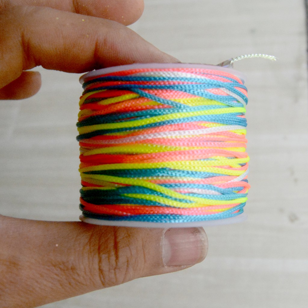 Cuộn dây chỉ nhiều màu đan vòng-Làm Vòng tay handmade