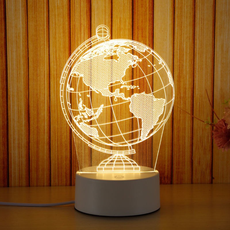 Đèn Ngủ 3D để bàn trang trí dễ thương bóng Led decor phòng ngủ cute 2 chế độ sáng cắm điện trực tiếp