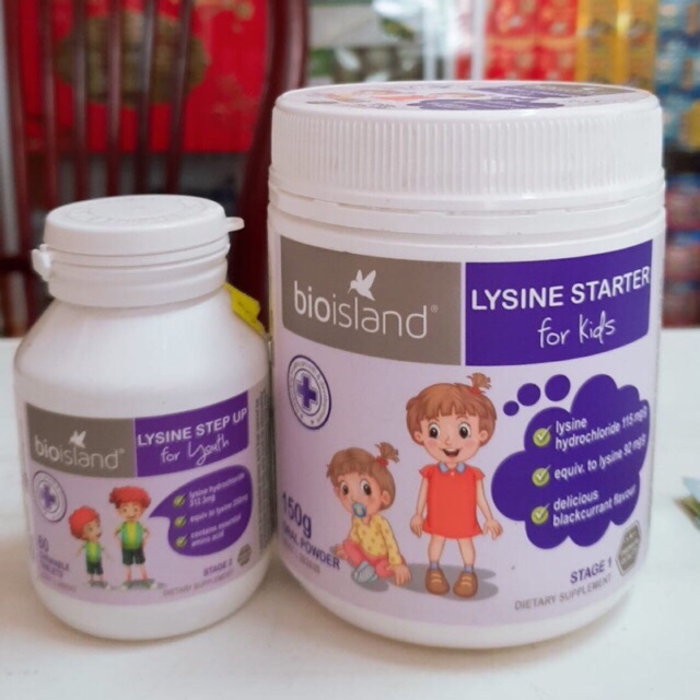 Lysine Úc Bio Island tăng chiều cao dạng bột và dạng viên