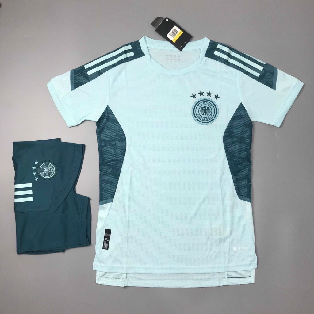Áo Đấu Đội Tuyển Đức Phối Xanh Nhạt Đậm 2022/23 ⚡RẺ VÔ ĐỊCH⚡Quần Áo Đá Banh ĐT Đức Quần Vạt Chéo Vải Gai Thái