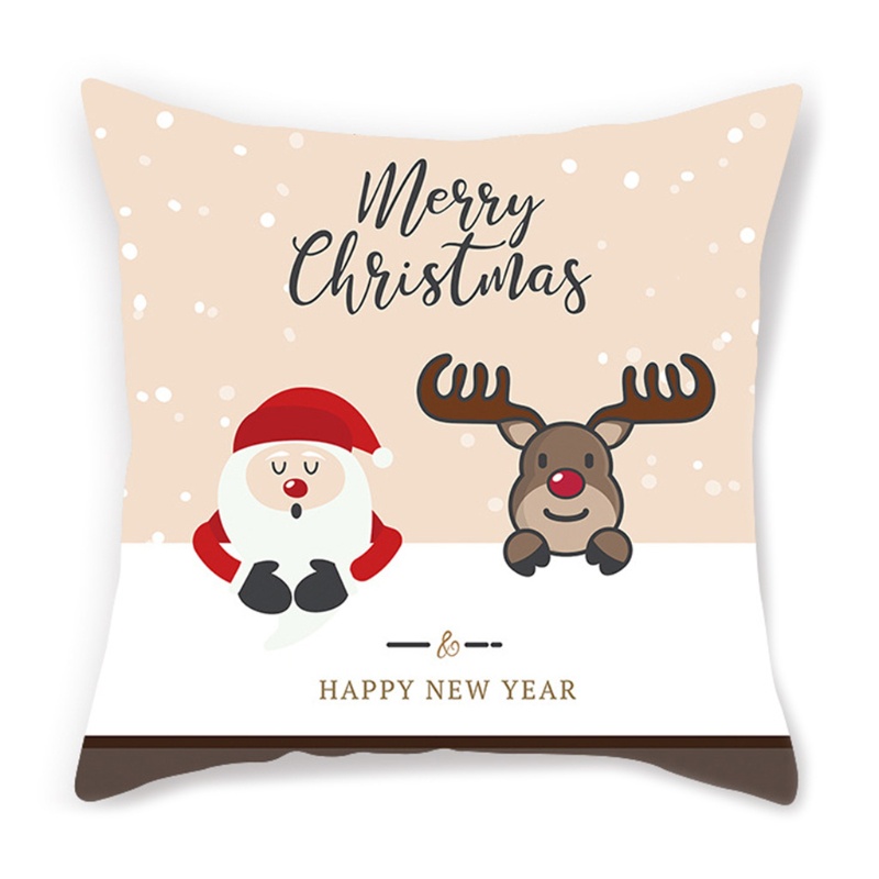 Vỏ Gối Vuông Họa Tiết Giáng Sinh Trang Trí Nội Thất Ốp
