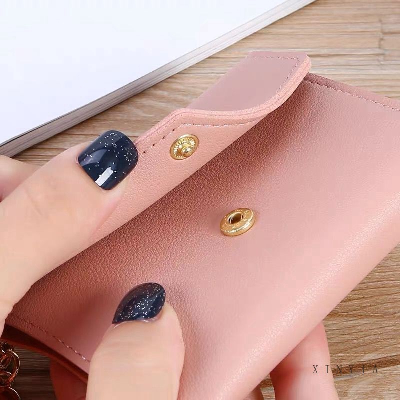 Ví cầm tay mini xếp nếp kiểu dáng thời trang cho nữ