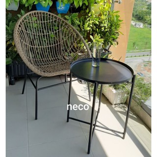 Ghế sắt đan mây ngoài trời
