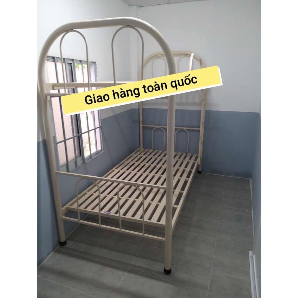 giường sắt 2 tầng trên dưới 1m, trên dưới 80cm, trên dưới 1m2 dài 2m giá rẻ, bảo hành 2 năm tại nhà