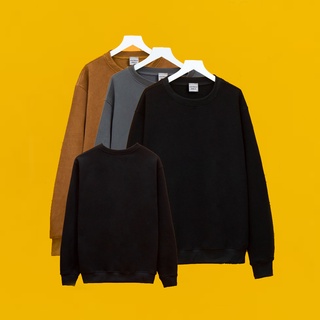Áo sweater trơn nỉ bông , áo sweatshirt basic unisex form rộng thời trang nam nữ