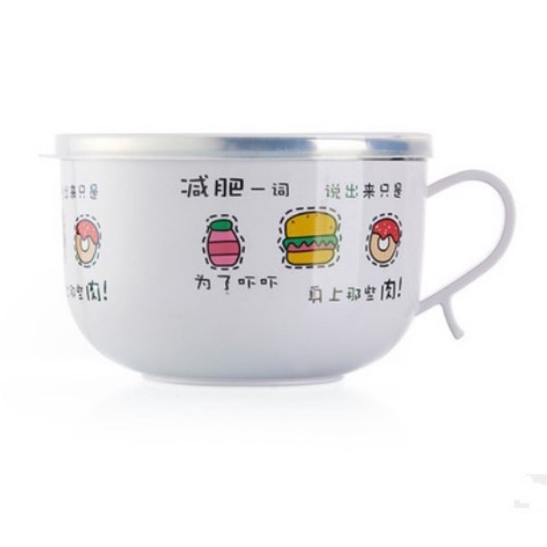 Bát úp mì lõi inox giữ nhiệt nắp TRONG SUỐT, tặng kèm muỗng , tô đựng mì giữ nhiệt tiện ích