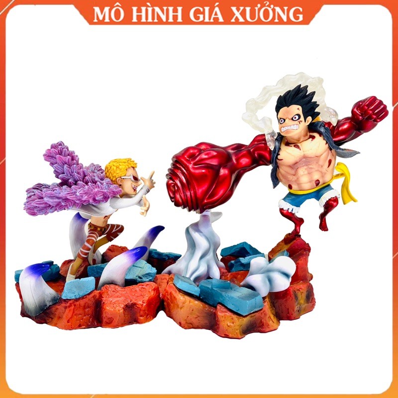 Mô Hình Monkey D.Luffy gear 4 Snake Man đại chiến với Donquixote Doflamingo Cao 12 - 18cm - Figure Tượng One Piece