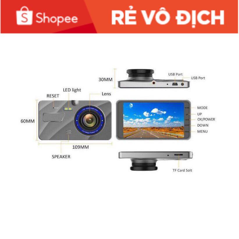 [RẺ SỐ 1 SHOPEE] Camera hành trình A6 Gps cảnh báo làn liền lùi fullHD