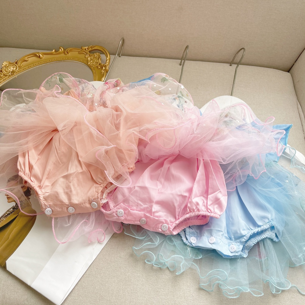 Váy cho bé gái, đầm công chúa elsa ngắn tay cotton phối ren siêu đẹp cho bé đi học, đi chơi Mẹ Bắp Shop 2022