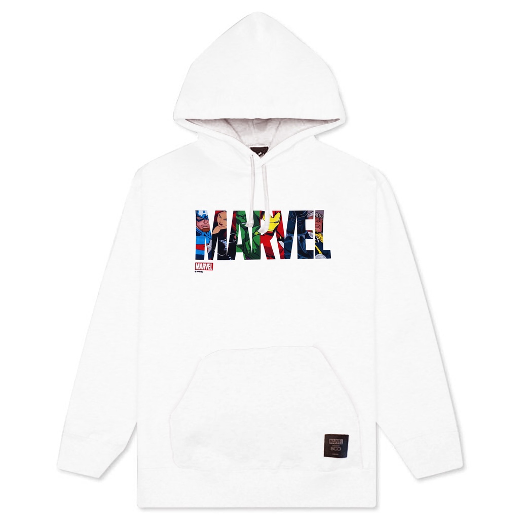 Áo Hoodie Nỉ Mũ Unisex BOO Dáng Rộng In Graphic Logo Marvel Phong Cách Cá Tính