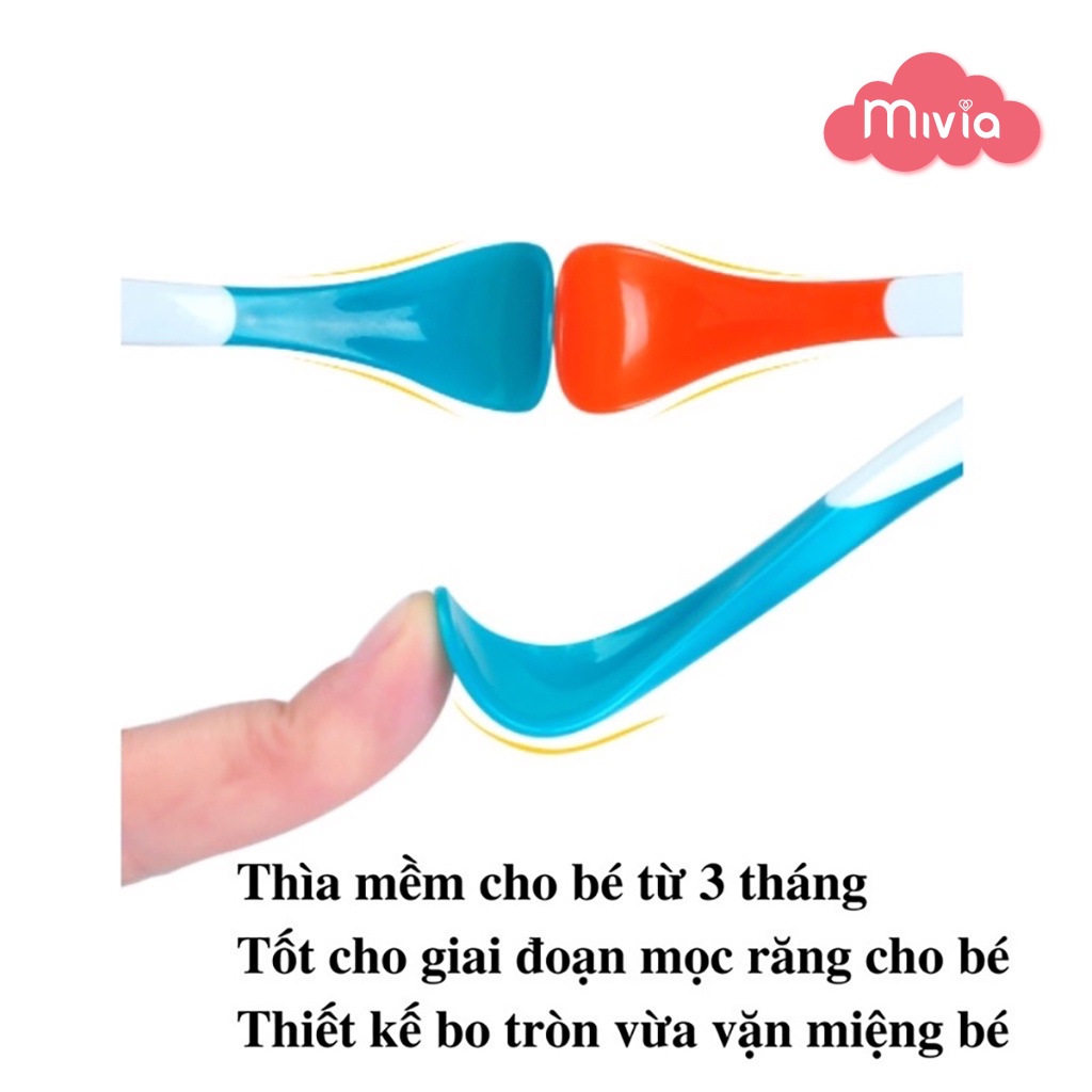 Thìa ăn dặm báo nóng Silicon, thìa báo nhiệt Nhật Kichilachi, cảm ứng nhiệt độ