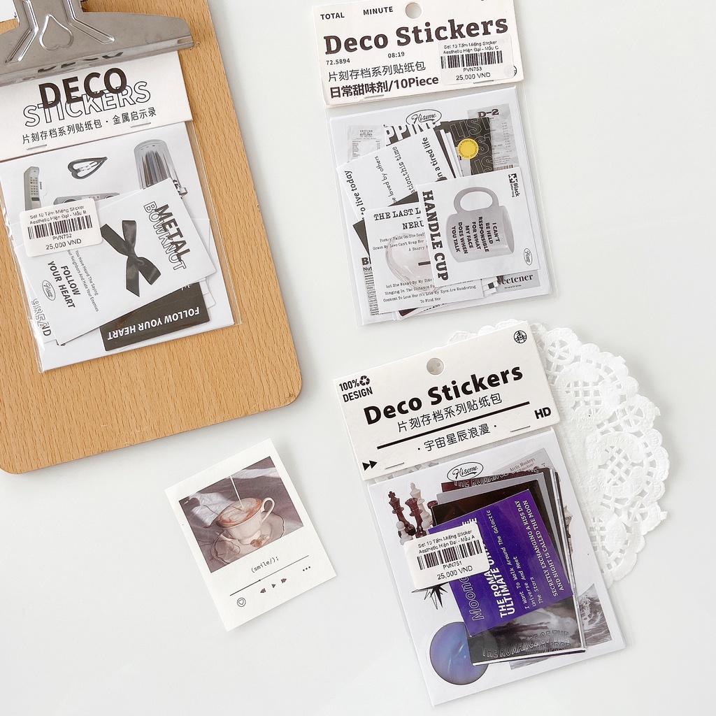 Túi sticker nhãn dán phong cách hiện đại hot trend trang trí sổ tay bullet journal