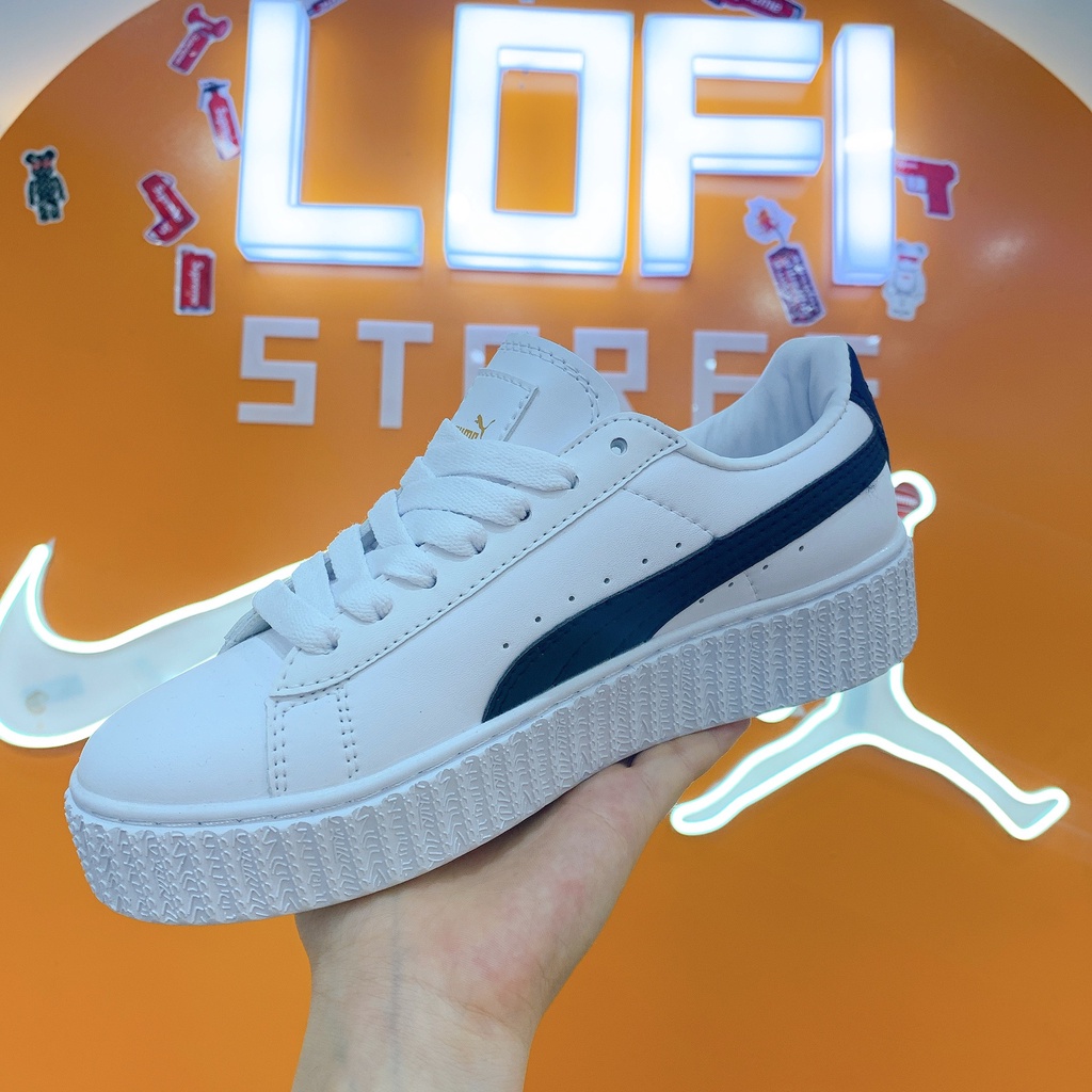 Puma Trắng Sọc Đen 1:1 Trung [FREE SHIP - ẢNH THẬT] Giày Thể Thao Sneaker Nữ Giầy Bánh Mì Tăng Chiều Cao
