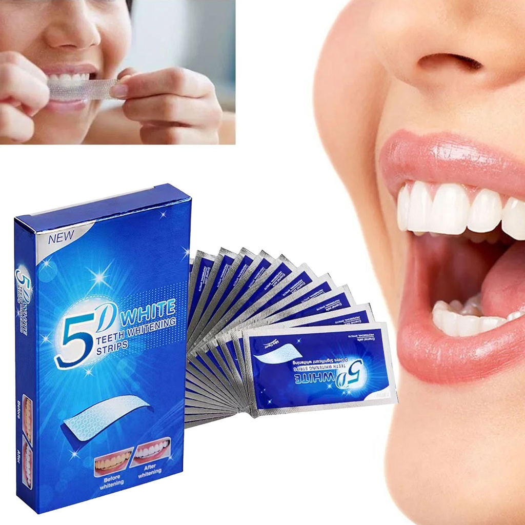 Bộ 14 Miếng Dán Trắng Răng Giúp Chăm Sóc Răng Miệng Chống Trượt Hiệu Quả