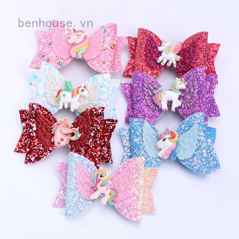 Kẹp tóc ngựa một sừng dễ thương cho bé