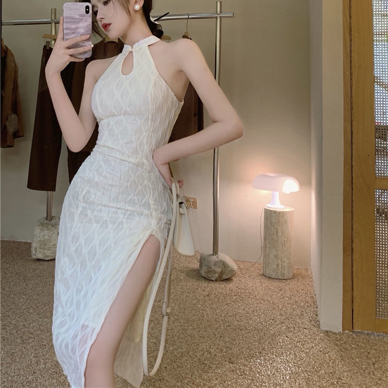 Đầm sườn xám cách tân kiểu dáng mùa hè thanh lịch cho nữ