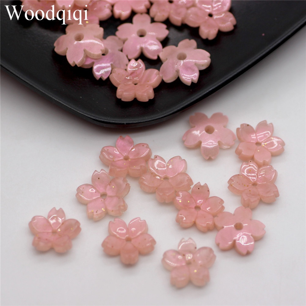 Bộ 20 hạt làm trang sức thời trang hình hoa anh đào 3D
