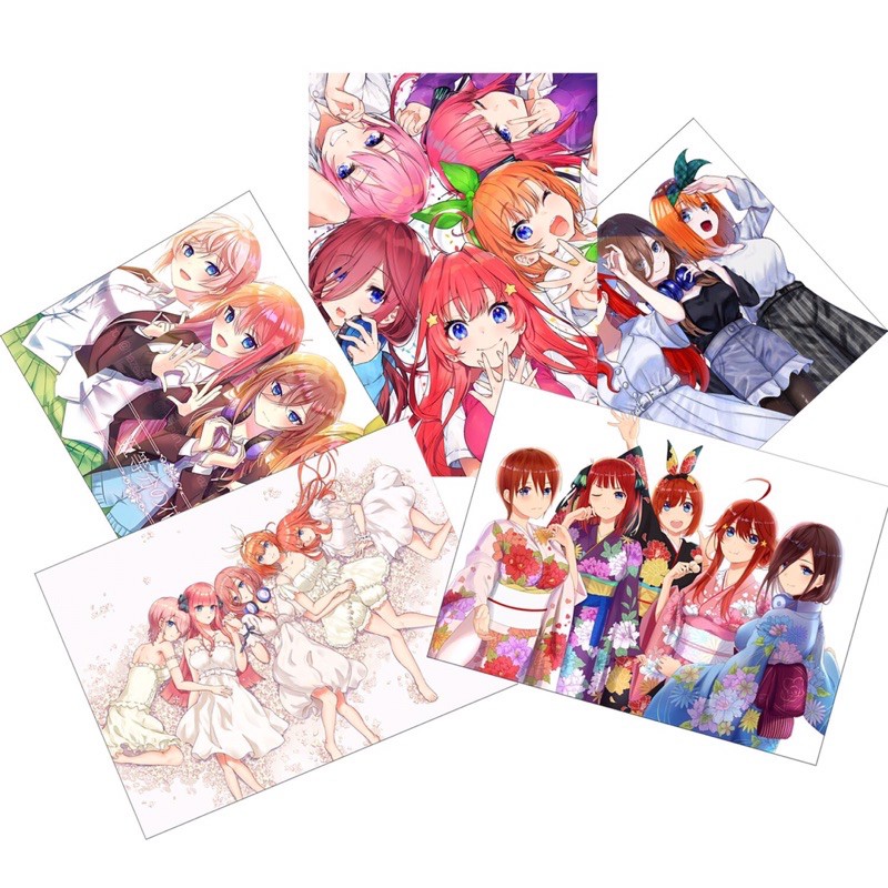 set 6 ảnh anime Go-Toubun no Hanayome khổ a4 / 6 poster Go-Toubun no Hanayome