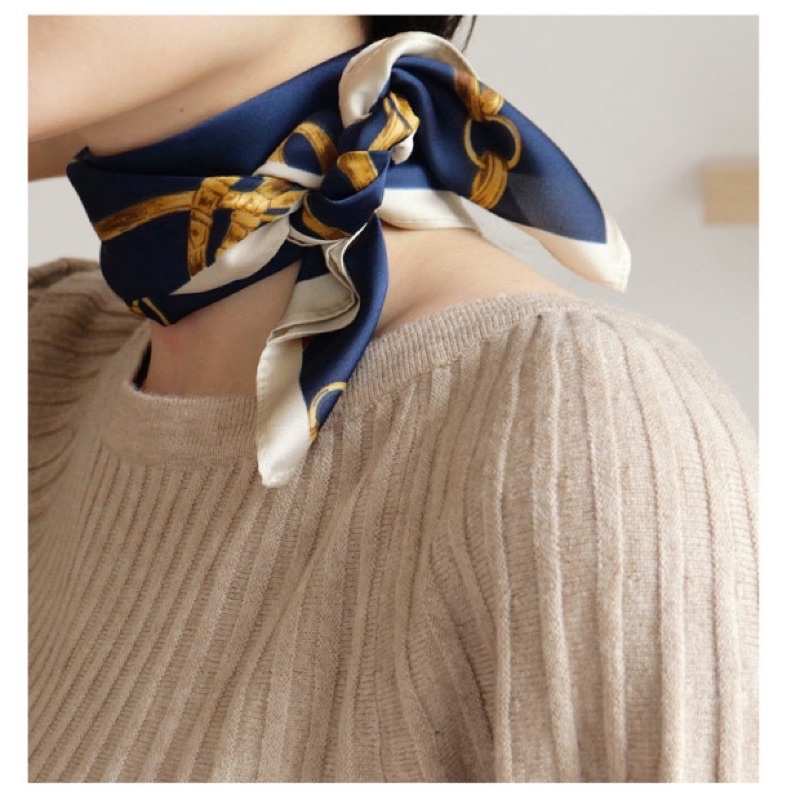 Khăn turban lụa vuông choàng cổ bandana cột áo yếm size 70cm - Maben