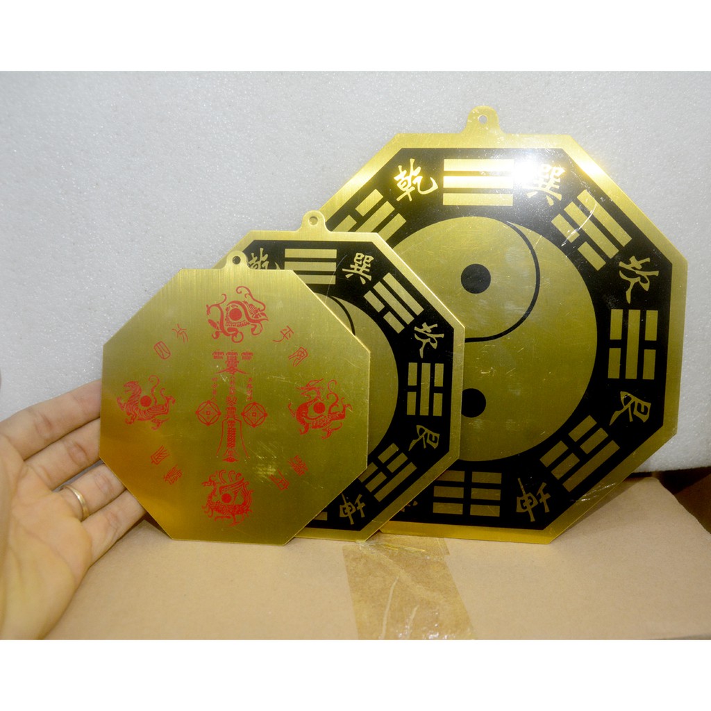 Gương Bát quái âm dương nhiều màu phong thủy bằng đồng
