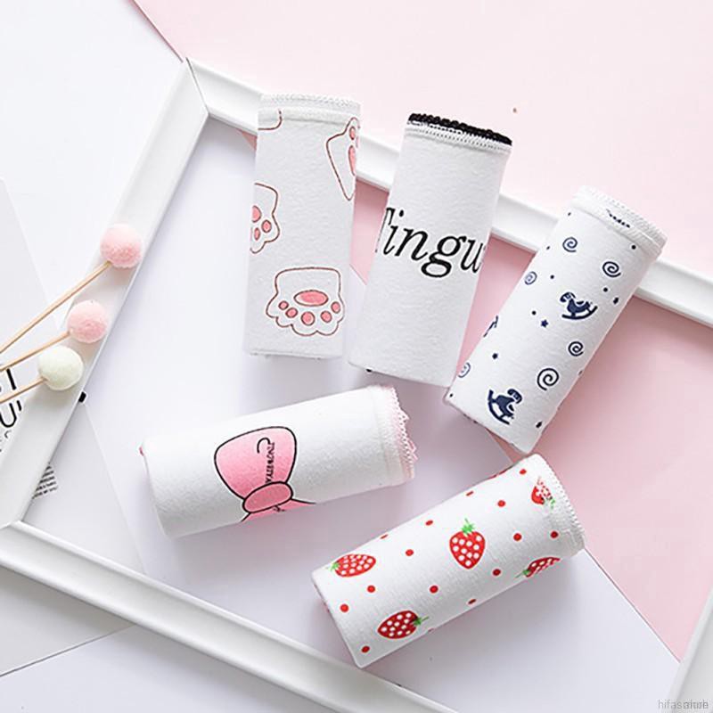 Quần Lót Cotton Không Đường May In Hình Hoạt Hình Dễ Thương Cho Nữ