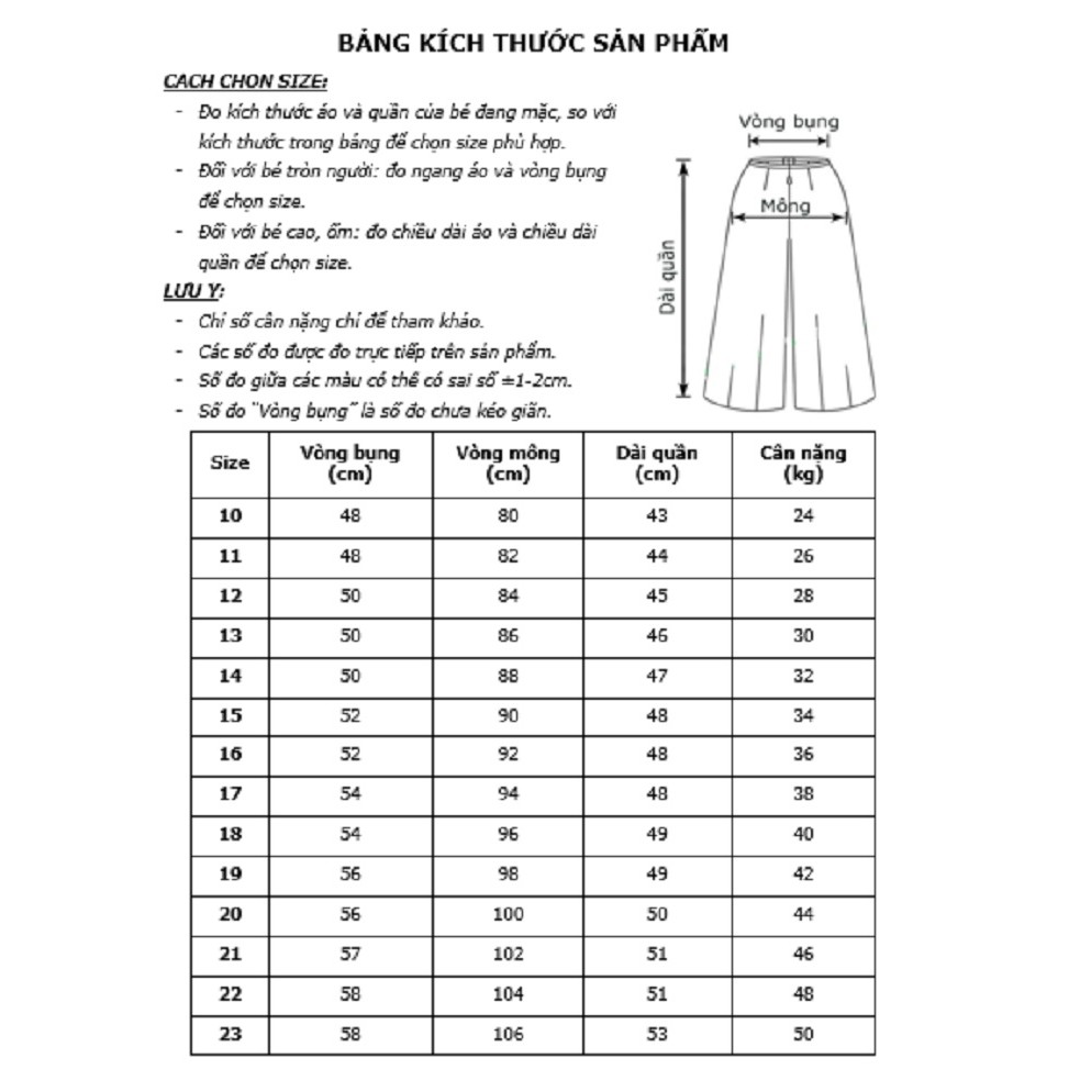 Quần jean lửng ống rộng, lai tua rua cho bé gái từ 24kg đến 50kg