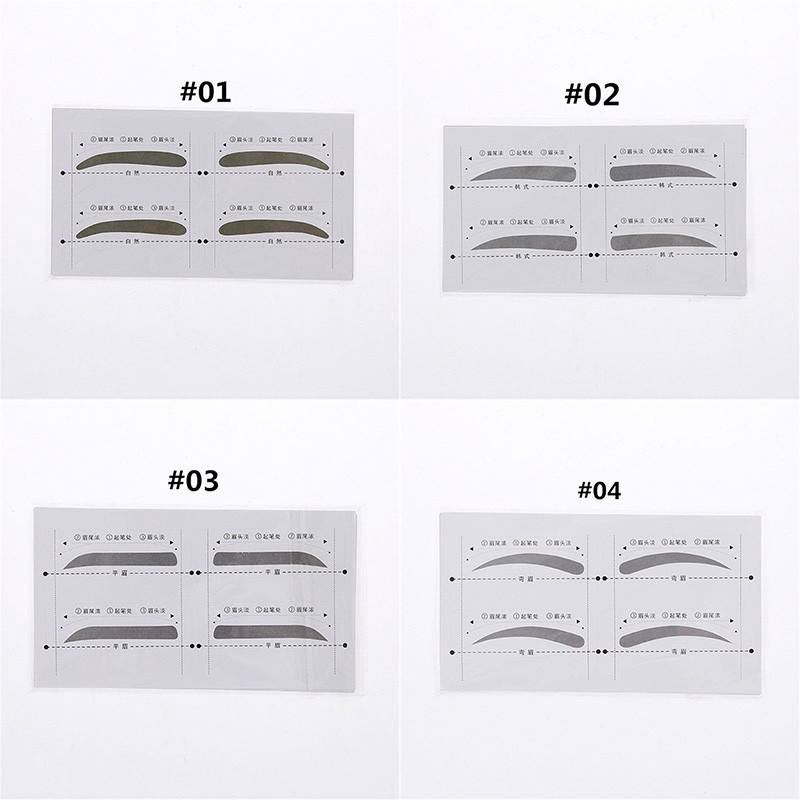 Bộ 8 cặp khuôn vẽ lông mày xinh xắn tiện lợi cho nữ