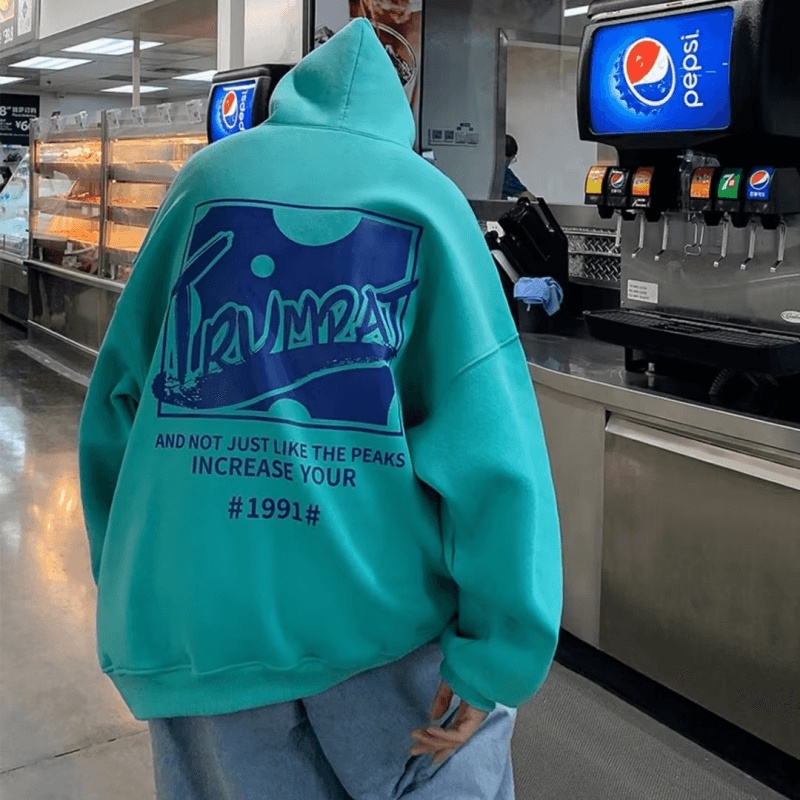 【M-5XL】Street hip hop trend Korean style Men's loose hoodie Printed letter Winter Sweatshirt Unisex Large size Casual Hoodie