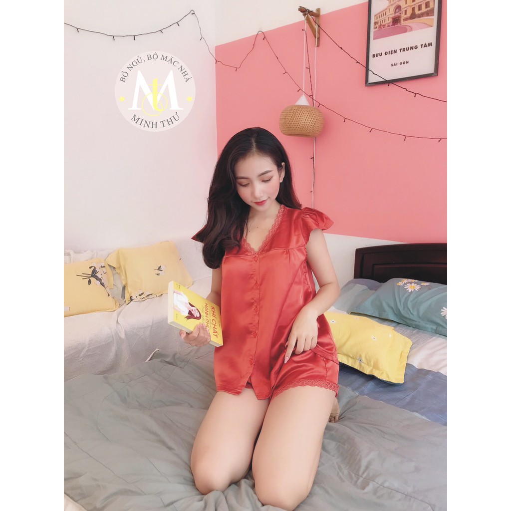 [XẢ KHO] Bộ Lụa Cộc Mặc Nhà Thoáng Mát Đẹp Mê Ly