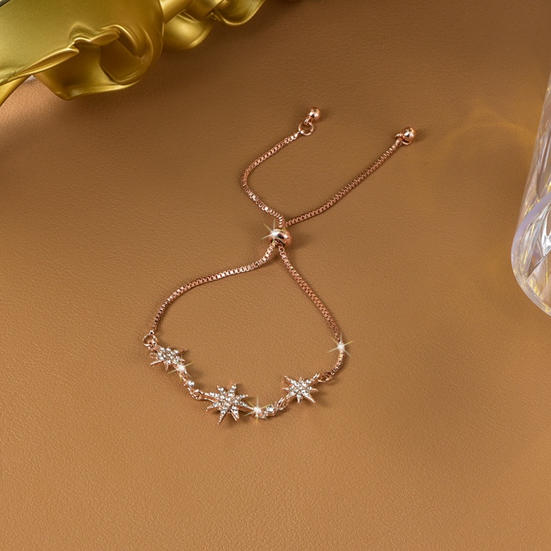 Vòng tay đính đá lấp lánh ba ngôi sao Ula Shop phong cách Hàn Quốc new arrival 2022