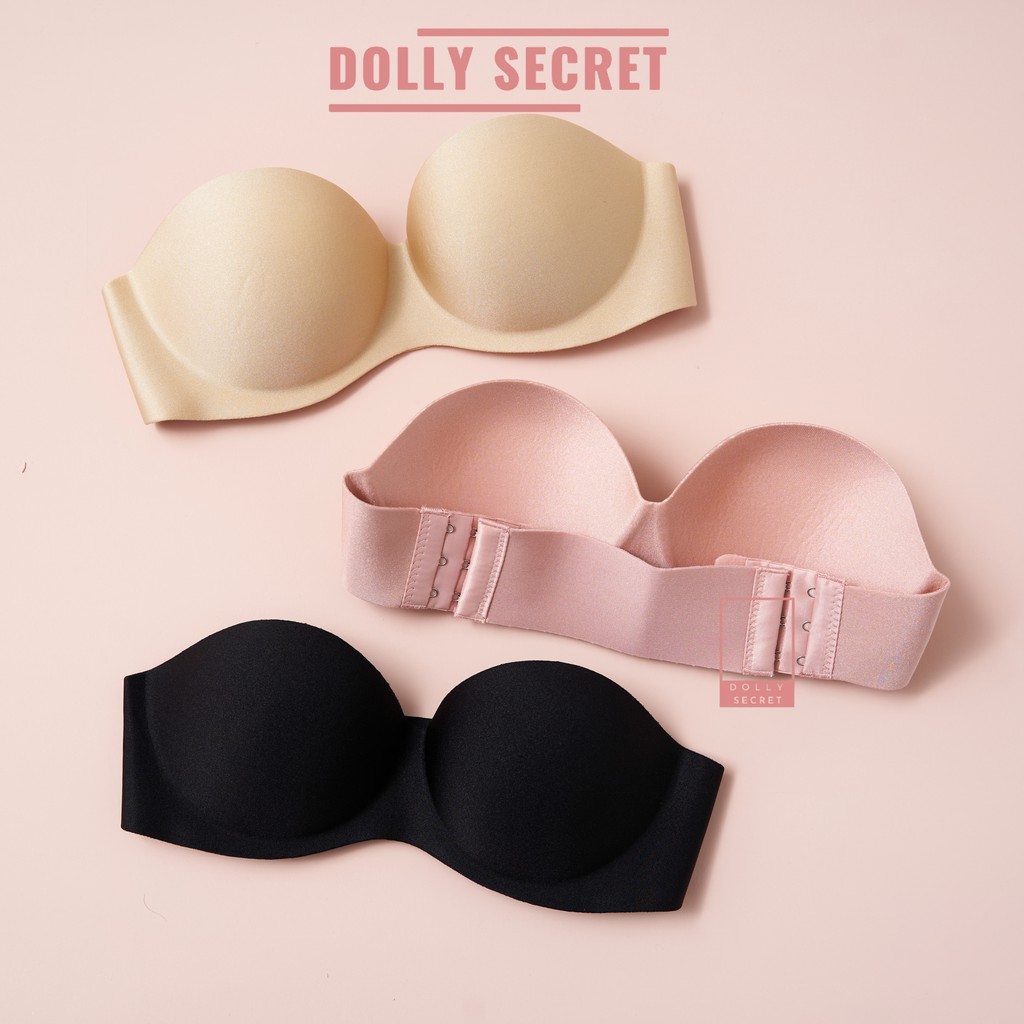 Áo lót nữ su đúc không dây chống tuột mút dày nâng ngực tặng kèm đai trong DOLLY SECRET A05 | BigBuy360 - bigbuy360.vn