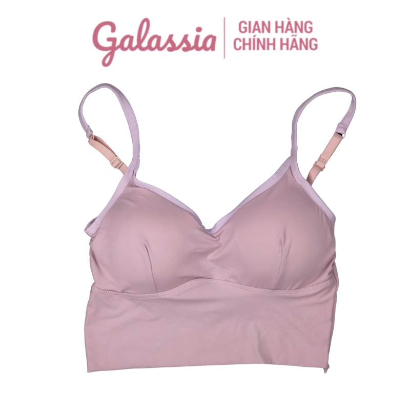 Áo bra nữ 2 dây croptop thể thao hở lưng tập gym không gọng dây đệm mỏng chính hãng Galassia