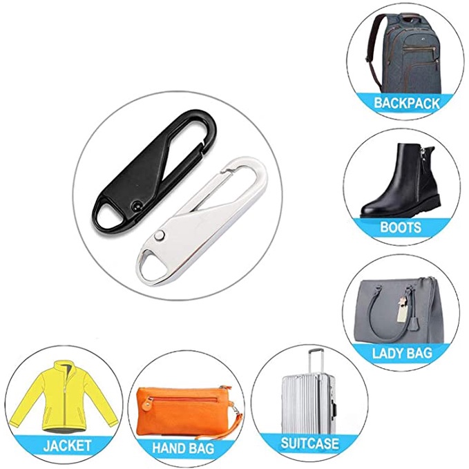 Set 10 Đầu Khóa Kéo Kim Loại Dày Dặn Thông Dụng Có Thể Tháo Rời / Khóa Kéo Cho Túi Đi Học
