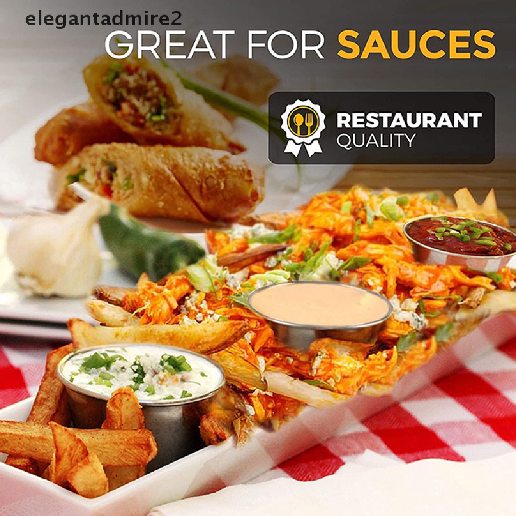 2 cốc đựng sốt / cà chua / nước chấm chất liệu thép không gỉ tiện dụng