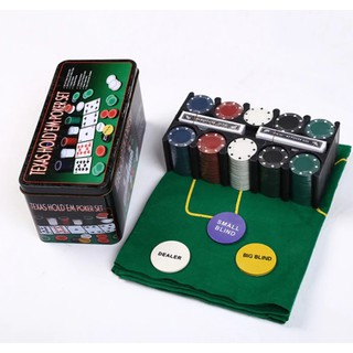Bộ 200 Chip Poker có số (Phỉnh Poker) kèm thảm hàng nhập khẩu Texas Hold'em Blackjack