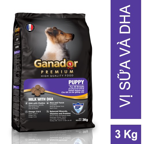 HCM- (Gói lớn 1,5kg và 3kg) Ganador adult và Puppy - Thức ăn chó dạng viên hạt khô cho mọi loại chó