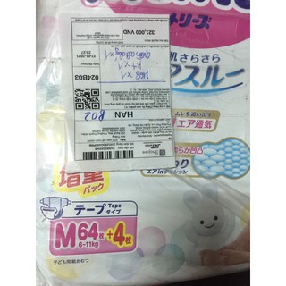 Tã Dán Merries Nội Địa Nhật size M 64 + 4