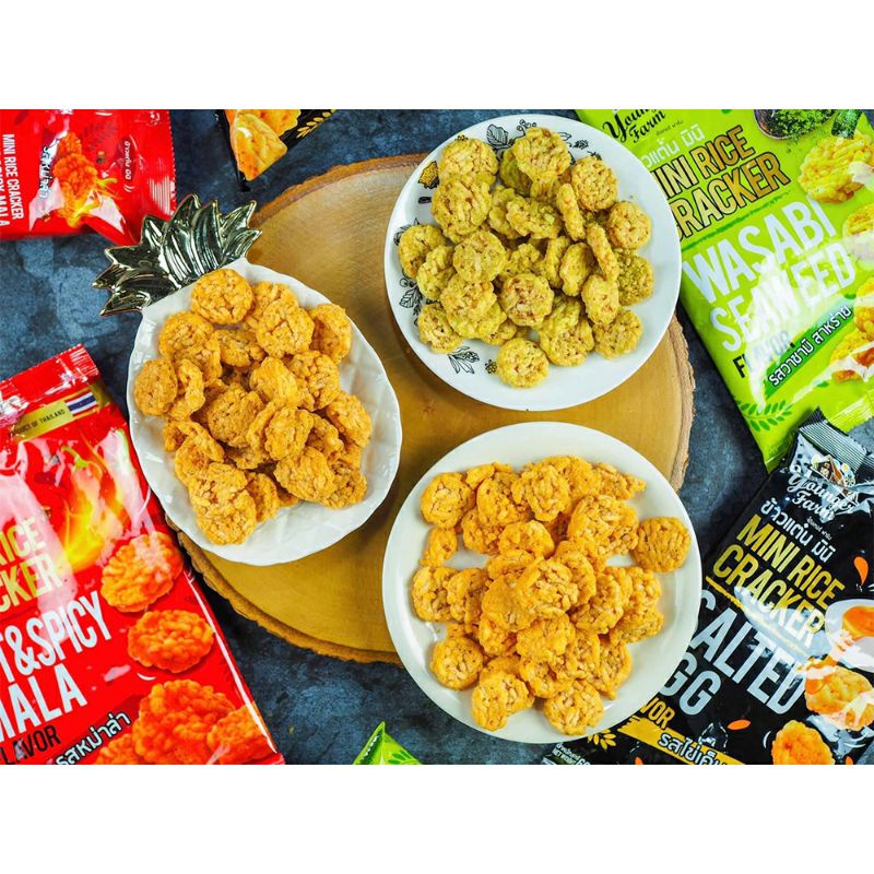 Snack Cơm Cháy YOUNGER FARM Thái Lan 60g Vị Trứng Muối - Kem Chua Hành - Phô Mai - Bánh Cốm Gạo Younger Farm