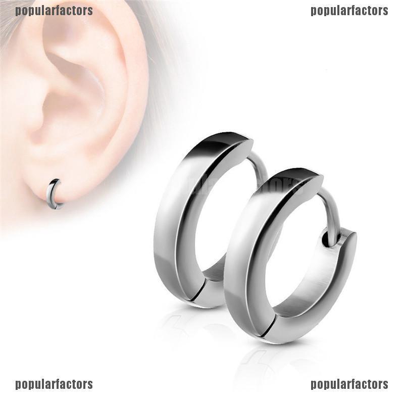 Khuyên Tai Tròn Bằng Thép Không Gỉ Thời Trang