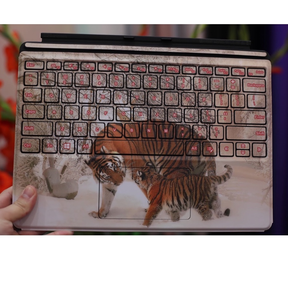 Skin decal dán bọc bàn phím Surface Pro / Go / Book / Laptop mẫu con hổ