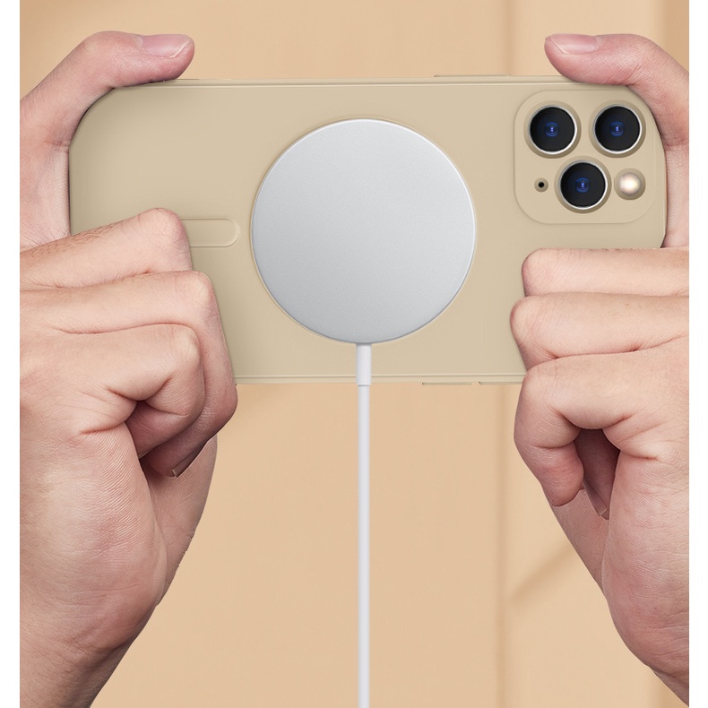 Ốp Điện Thoại Silicone TPU Mềm Kèm Móc Xỏ Ngón Nam Châm Cho iPhone 13 12 Pro Max Mini