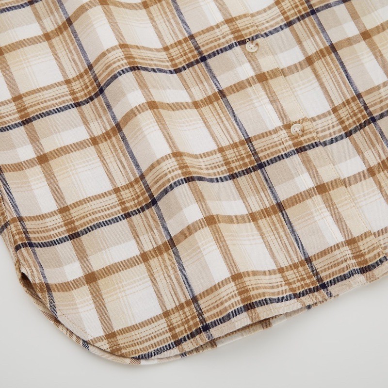 Áo sơ mi nữ dài tay kẻ caro dòng flannel thanh lịch của Uniqlo