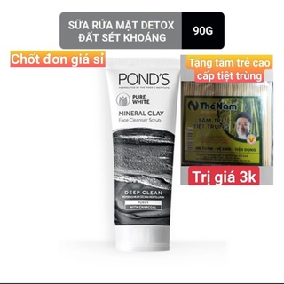 Sữa rửa mặt pond's đất sét khoáng detox sạch sâu dạng hạt 90g