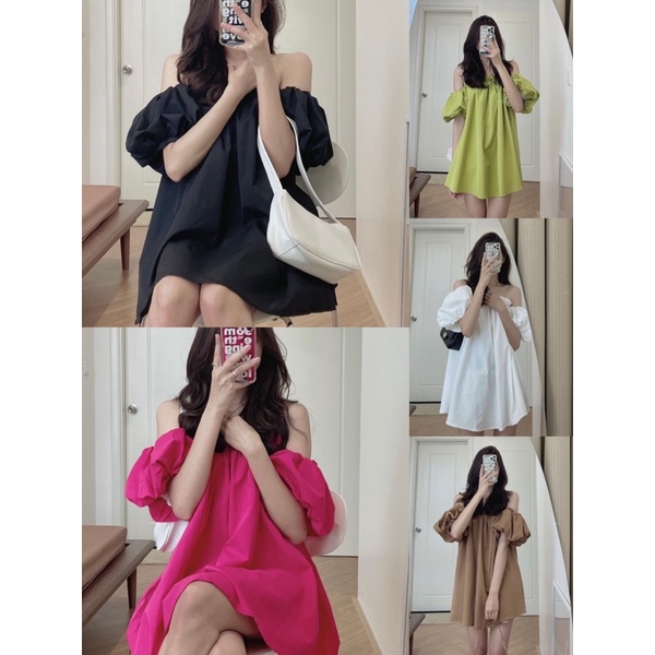 Áo trễ Vai Tay Bồng 5 Màu Xinh Xắn