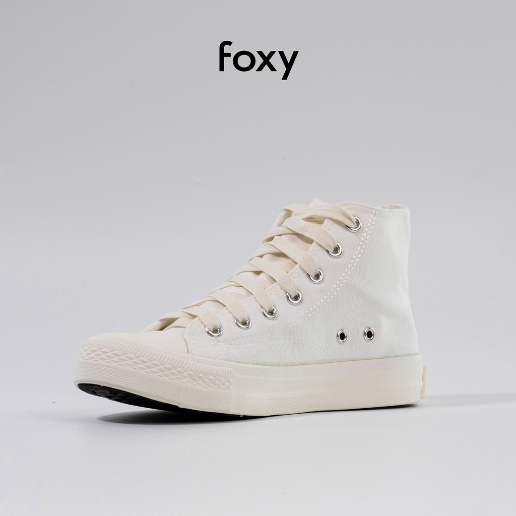 [Mã 1010FASHIONSALE1 giảm 10k đơn từ 50k] Giày Sneaker Nữ FOXY Dáng CV Cao Cổ Màu Trắng Be Basic - FOX022