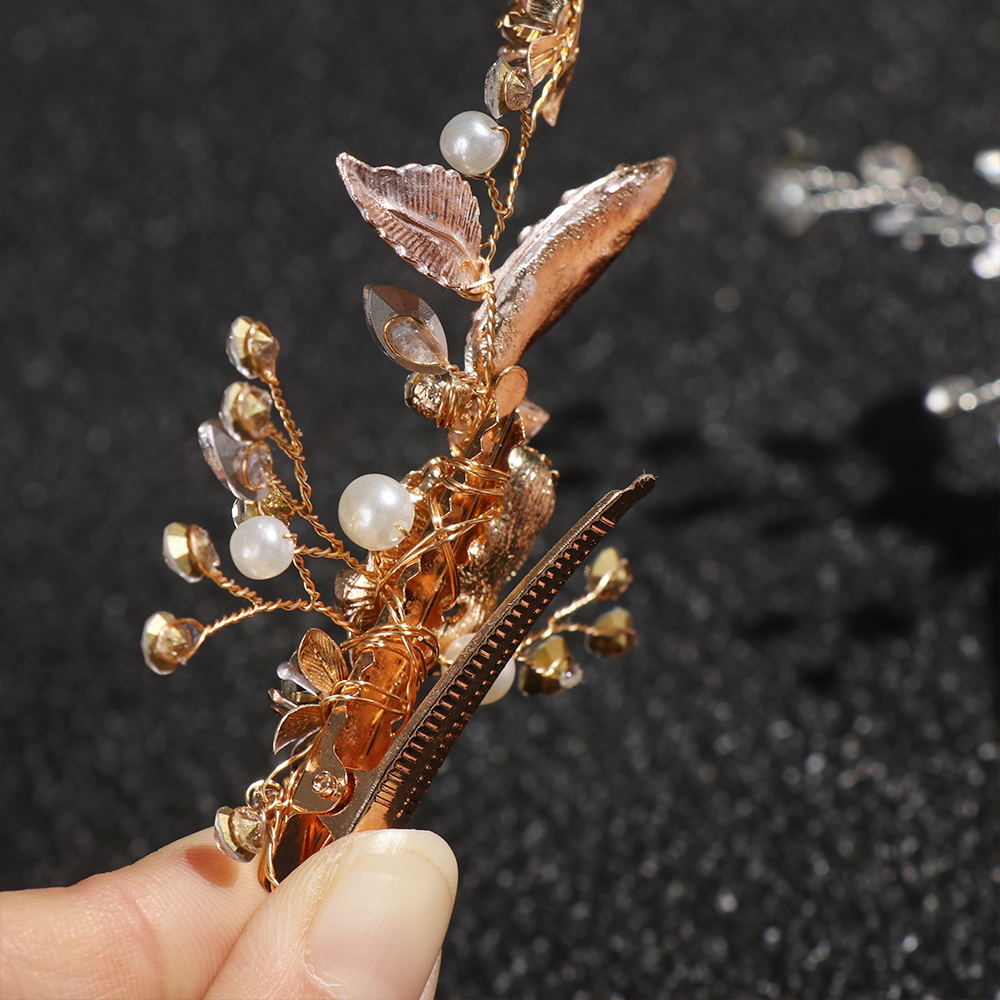 Thời Trang|Kẹp Tóc|Trâm Cài Tóc Hình Hoa Bằng Hợp Kim Cho Cô Dâu|Băng Đô Cài Tóc Cô Dâu/Nhiều Màu