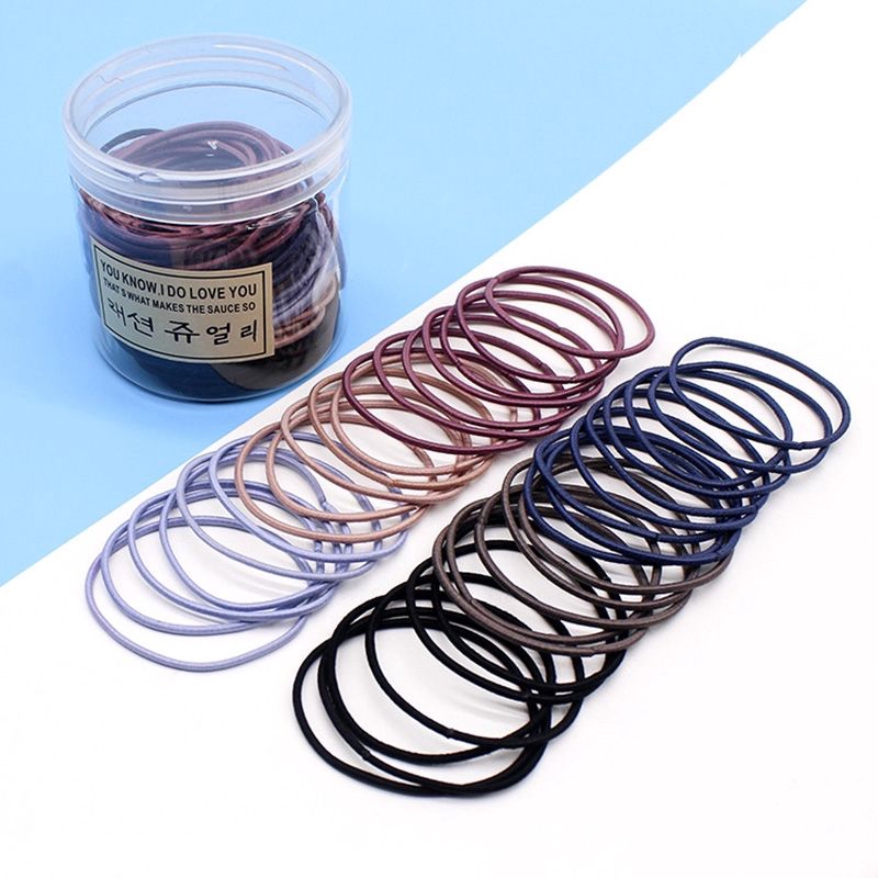 Bộ 100 dây thun cột tóc nhiều màu tiện dụng dành cho mẹ và bé