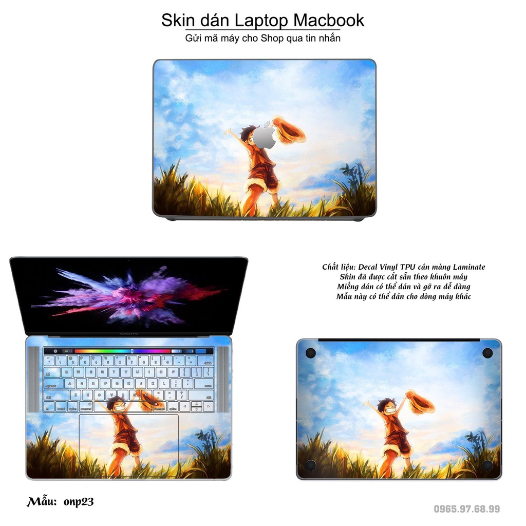 Skin dán Macbook mẫu One Piece (đã cắt sẵn, inbox mã máy cho shop)