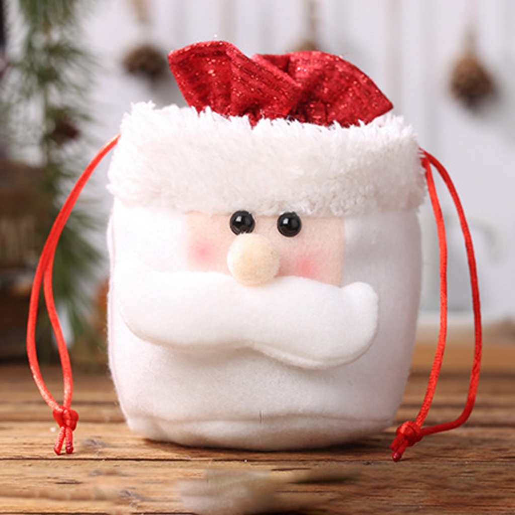 Túi Dây Rút Đựng Quà Giáng Sinh Apple Đa Năng Chống Mài Mòn Thiết Kế Hoạt Hình Không Gian Lớn Có Thể Tái Sử Dụng